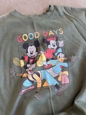 Disney Olive 'Good Days' Crewneck Sweatshirt with Classic Characters